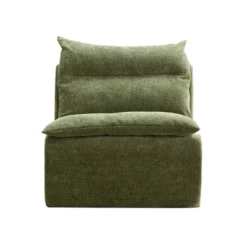 Single Chair Sofa Lounge Chair With Backrest Fully Compressed Sofa Suitable For Living Room, Bedroom, Polyester,GREEN