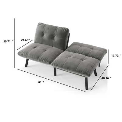 Gray Convertible Folding Modern Sofa Bed 7 Gray Convertible Folding Modern Sofa Bed - Image 7
