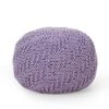 Bordeaux Knitted Cotton Round Pouf, Lavender