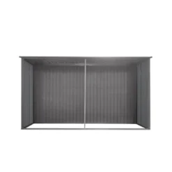 New Outdoor Storage Shed Has Two Functions:Metal Shed And Firewood Shed 14 Ft X 12 Ft, More Suitable For Winter , Grey -Bold Design Store GUEST 999428bb 130d 40cc 903a 9fd73d231ef5