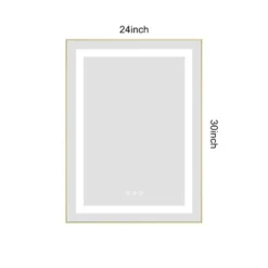 24 X 30 Inch LED Bathroom Mirror With Front And Backlight, Wall Mounted Vanity Mirror With Aluminum Frame, Anti-Fog, Memory,3 Colors,Stepless Dimmable -Bold Design Store GUEST 99dd87d1 2e6d 4619 a805 6e41c5d2987e