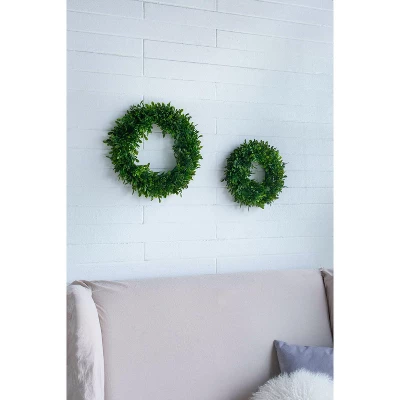 S/2 Greenery Wreath For Home Wedding Wall Window Decoration 6 S/2 Greenery Wreath For Home Wedding Wall Window Decoration - Image 6