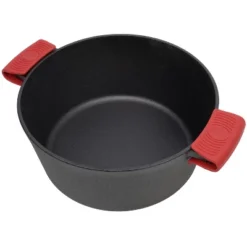 3 In 1 Pre-Seasoned Cast Iron Dutch Oven,Camping Deep Pot, 5 Quart. Cover As A Skillet With Ribbed Bottom Design. With 2pcs Silicone Handel Covers -Bold Design Store GUEST 9b8f6617 d0d8 4f4f bd08 46739863d4ea 1