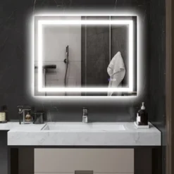 LED Bathroom Mirror With Lights, 35inx 28inBacklit Front Lit LED Mirror For Bathroom, Anti-Fog, Memory,Infinite Color Temperature, Horizontal/Vertical -Bold Design Store GUEST 9b9283c4 3dfb 4c9d bb7c 782757ca4737