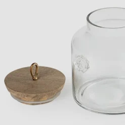 Madin Glass Jar With Wooden Lid - Elegant Storage Container For Kitchen & Home-700ml -Bold Design Store GUEST 9c5b633c fc5d 49bb 92eb 26e39dfe60b0