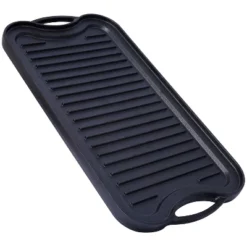 Pre-Seasoned Cast Iron Reversible Rectangular Grill/Griddle, Black,20inch X 10inch -Bold Design Store GUEST 9c9a9848 ce80 40ac a919 5c2e2e8e335d