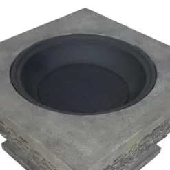 32" MgO Light-Weight Concrete Wood Burning Square Fire Pit, Grey -Bold Design Store GUEST 9ca9bc92 3687 4795 95c7 1e435c637bd0