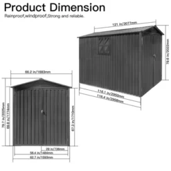 Motorcycle Outdoor Steel Storage Shed With Window ,tracks And Fixtures,Grey -Bold Design Store GUEST 9d03a81d 2325 442e a96a 5336a6b369a4