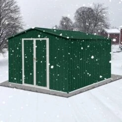 Metal Garden Sheds 8ft¡Á10ft Outdoor Storage Sheds Green + White -Bold Design Store GUEST 9d80a910 e9f0 4665 b25d 6ae2b49f76e4