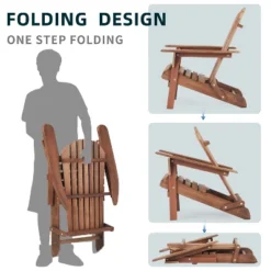 Wooden Outdoor Folding Adirondack Chair Set Of 2 Wood Lounge Patio Chair For Garden,Garden, Lawn, Backyard, Deck, Pool Side, Fire Pit,Half Assembled, -Bold Design Store GUEST 9df968b8 b9df 455c bdee 7ef3b42b1954