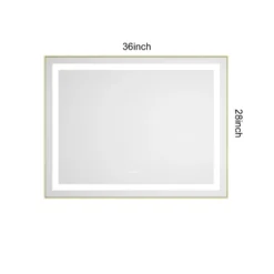 36 X 28 Inch LED Bathroom Mirror With Front And Backlight,Wall Mounted Vanity Mirror With Aluminum Frame,Anti-Fog, Memory, 3 Colors, Stepless Dimmable 9 36 X 28 Inch LED Bathroom Mirror With Front And Backlight,Wall Mounted Vanity Mirror With Aluminum Frame,Anti-Fog, Memory, 3 Colors, Stepless Dimmable -Bold Design Store GUEST 9e592b0b 5297 448c aa53 e4ac89b5e2f7