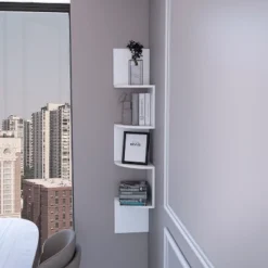 Rosebud Corner Floating Shelf: Modern Full-Wall 4-Shelf Unit -Bold Design Store GUEST 9f9aa971 f0c5 4667 8bd4 78c4639b0e02