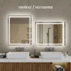 48in*36in LED Bathroom Mirror,Front-Lit And Back-Lit, Stepless Dimmable, 3 Colors CRI90+, Brightness Memory,Shatter-Proof,Anti-fog LED Vanity Mirror