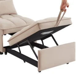 4 In1 Multifunction Single Sofa Bed With Storage Pockets,Tufted Single Polyesterll-out Sofa Bed With Adjustable Backrest And Pillows -Bold Design Store GUEST a2afcfd7 ffc3 4d53 a64b 8c47b9632b67