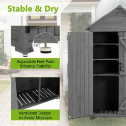 Outdoor Storage Cabinet, Garden Wood Tool Shed, Outside Wooden Shed Closet With Shelves And Latch For Yard 39.56"x 22.04"x 68.89" 16 Outdoor Storage Cabinet, Garden Wood Tool Shed, Outside Wooden Shed Closet With Shelves And Latch For Yard 39.56"x 22.04"x 68.89" -Bold Design Store GUEST a2d50e6c 6f8b 4c64 9fe0 ed6cfe12817c