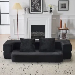 Ebern Designs Transformable Sectional Sofa With 3 Ottoman Stools - Supportive Polyester Fold-Out Bed, Compact Polyester Lounger For Small Spaces Home -Bold Design Store GUEST a33a2f77 44c2 4217 97be a9968db8afbc