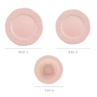 Fulya 12 Pieces Dinnerware Set Light Pink 4 Fulya 12 Pieces Dinnerware Set Light Pink - Image 4