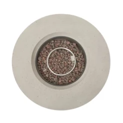 Outdoor 50,000 BTU Round MgO Concrete Propane Fire Pit, Light Grey (Tank Cover Not Included) -Bold Design Store GUEST a81ad367 4b54 4e46 925a 3a835fb7b056