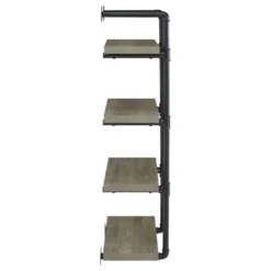 Black And Grey Driftwood Metal 24-inch Wall Shelf -Bold Design Store GUEST a8df2566 d005 4cce af8f 84da4c9707d7