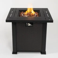 28" Propane Gas Fire Pit Table, 50000 BTU Square Steel Fire Pit For Outside Patio Deck Garden Backyard-Black -Bold Design Store GUEST aa29398f 7679 4365 acd2 a81c7c6133f7