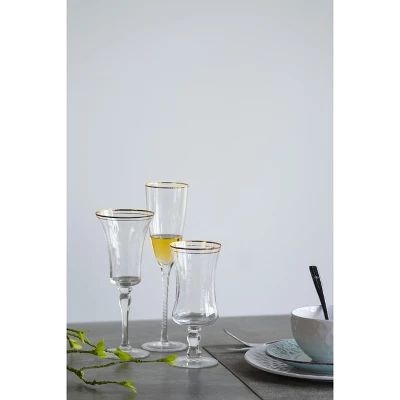 D3x9.8in Felicity Flute With Gold Rim, Set Of 4 7 D3x9.8in Felicity Flute With Gold Rim, Set Of 4 - Image 7