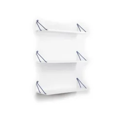 Altai Floating Wall Decor Wall Mounted Rustic Decorative Hanging Metal Bracket Triple Shelfs For Books, White Blue -Bold Design Store GUEST aae87786 f125 43b6 8159 625f763c4648