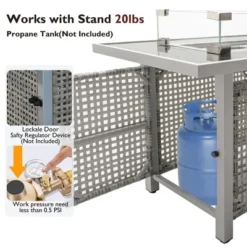 43" Propane Gas Fire Pit Table, 60000 BTU Rectangular Open Weave Wicker Fire Pit With Glass Wind Guard For Outside Patio Deck Garden Backyard - Grey -Bold Design Store GUEST ad2f5e68 8a1e 4c34 a67c 04d5c78854bb