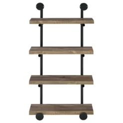 Black And Rustic Oak 4-tier Wall Shelf 13 Black And Rustic Oak 4-tier Wall Shelf -Bold Design Store GUEST ad668a96 0a6d 443d b613 4e2665761a74