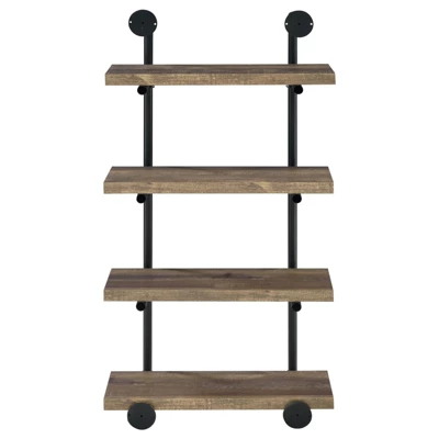 Black And Rustic Oak 4-tier Wall Shelf 7 Black And Rustic Oak 4-tier Wall Shelf - Image 7