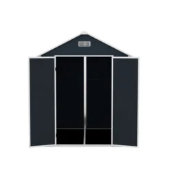 6*6ft Resin Storage Shed, High Quality Pp Material, Rust And UV Proof, Large Storage Space, 12mm Thick Pp Board, HD Window Lighting Dark Gray -Bold Design Store GUEST ad674e4d eb86 4d1e 9742 fdd86745dcbc