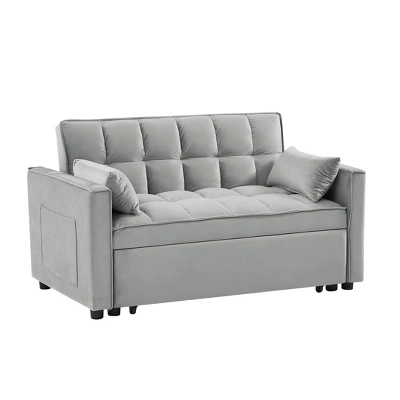 Modern Polyester Loveseat Futon Sofa Couch W/Polyesterllout Bed,Small Love Seat Lounge Sofa W/Reclining Backrest,Toss Pillows, Pockets 9 Modern Polyester Loveseat Futon Sofa Couch W/Polyesterllout Bed,Small Love Seat Lounge Sofa W/Reclining Backrest,Toss Pillows, Pockets - Image 9