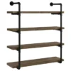 Black And Rustic Oak 40-inch Wall Shelf