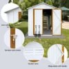 Outdoor Storage Sheds 6FTx4FT Apex Roof White+Yellow