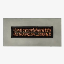 42" Propane Gas Fire Pit Table 2-Pieces, 50000 BTU Rectangular Steel Fire Pit With Glass Wind Guard For Outside Patio Deck Garden Courtyard -Gray -Bold Design Store GUEST b1a50b3e 53c4 4ba7 9b81 1179e012aca5