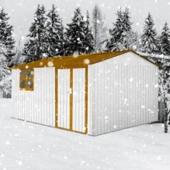 Metal Garden Sheds 12ftx10ft Outdoor Storage Sheds White+yellow With Window -Bold Design Store GUEST b1f49bc7 57ec 4f08 9a1f 0457cbf7563f