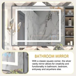 48x36inch LED Bathroom Mirror,3000-6000K Gradient Front And Backlit LED Mirror For Bathroom,3Colors Dimmable,IP54 Enhanced Anti-Fog -Bold Design Store GUEST b234768b f7d5 45e4 8eca f70c1d7a3265