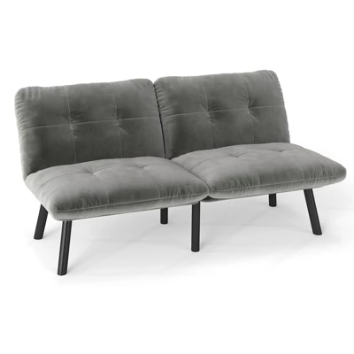 Gray Convertible Folding Modern Sofa Bed 6 Gray Convertible Folding Modern Sofa Bed - Image 6