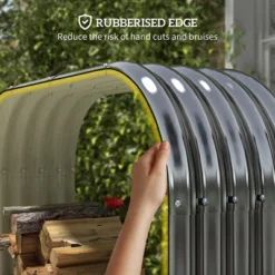 Galvanized Steel Shed Firewood Storage Rack, 4.7' X 1.4' X 4.7' Log Holder Storage Shed With Rubberized Edge For Easy Assembly -Bold Design Store GUEST b412e1df ae15 4293 8c27 26b33c7404ab