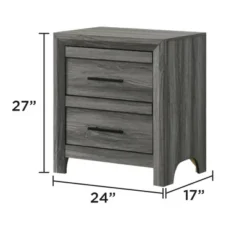 Denver Modern Style 2-Drawer Night Stand Made With Wood In Gray Same As G150108547 (NJ Inventory)