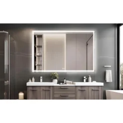 60x40 Inch Oversized LED Bathroom Mirror Wall Mounted Mirror With 3 Color Modes Aluminum Frame Large Wall Mirror For Bathroom -Bold Design Store GUEST b6c0d30e d488 4884 aa64 acfbdd8c36e4