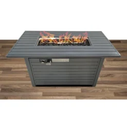 Living Source International 25'' H X 42'' W Steel Outdoor Fire Pit Table With Lid (Gray) -Bold Design Store GUEST b7e6a671 5219 4bab 8100 10906ebaa3d7