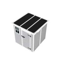 6x6 FT Outdoor Resin Storage Shed , Waterproof,with Floor & Window & Lockable Doors And Vents, Tool Shed For Bike,Garden,All Weather Use, Light Grey -Bold Design Store GUEST b848e407 702d 4985 8f40 3f5220c75207