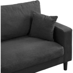 74" High Resilience Three Seater Sofa, Wooden Frame 3 Seat Sofa, Comfy,Modern Polyester Sofa,Living Room Bedroom Apartment,Dark Gray -Bold Design Store GUEST b84bda42 fc9d 4ecd af91 8c6222fa23d9