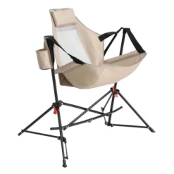Camping Chair, Folding Portable Rocking Chair,Adjustable Back Swinging Chair With Pillow Cup Holder,Recliner With Carry Bag For Outdoor Travel , KHAKI -Bold Design Store GUEST b9e39f6b 354f 42d3 8cdf 4581b13542d3