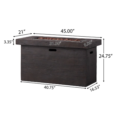 CUSTER 45'RECTANGULAR MGO FIRE PIT - 50,000 BTU 8 CUSTER 45'RECTANGULAR MGO FIRE PIT - 50,000 BTU - Image 8