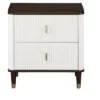 Carena White & Walnut Finish Night Stand W/USB