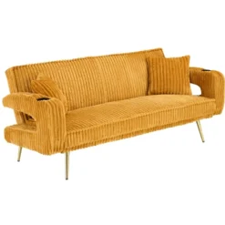 The Straight-row White Polyester Sofa With Throw Pillows, Featuring A Minimalist Style, Is Suitable For The Living Room And Study -Bold Design Store GUEST bfbe6816 fb63 4017 9051 ae90d0ecbd4f