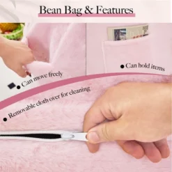 Giant Bean Bag Chair Bed For Adults, Convertible Beanbag Folds From Lazy Chair To Floor Mattress Bed, Large Floor Sofa Couch, Big Sofa Bed -Bold Design Store GUEST c00507f8 cadd 4c73 93fe 579b59f20652