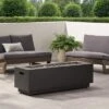 40" Outdoor 50,000 BTU Rectangular Iron Propane Fire Pit, Dark Grey (Tank Cover Not Included)