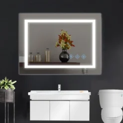 48x36inch LED Bathroom Mirror,3000-6000K Gradient Front And Backlit LED Mirror For Bathroom,3Colors Dimmable,IP54 Enhanced Anti-Fog -Bold Design Store GUEST c293eb80 df4e 4945 b9ba 37c0ff0c1855